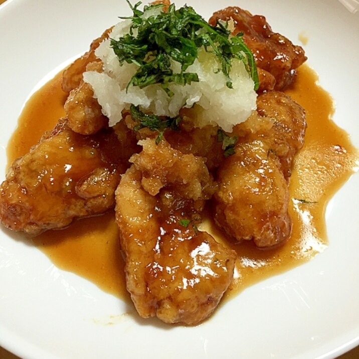 しっとりジューシー!鶏むね肉の唐揚げおろしたれ♪